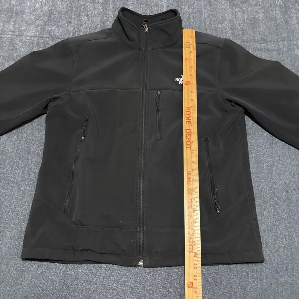 The North Face Black Jacket Mens Size Medium Softshell Fleece Lined Outdoor